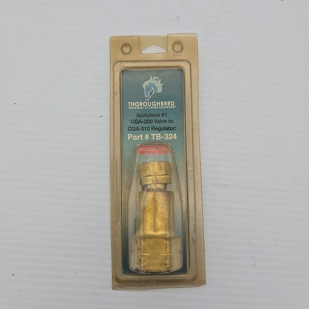 Thoroughbred Industrial CGA-200 to CGA-510 Cylinder Adaptor TB-324 Brass NEW